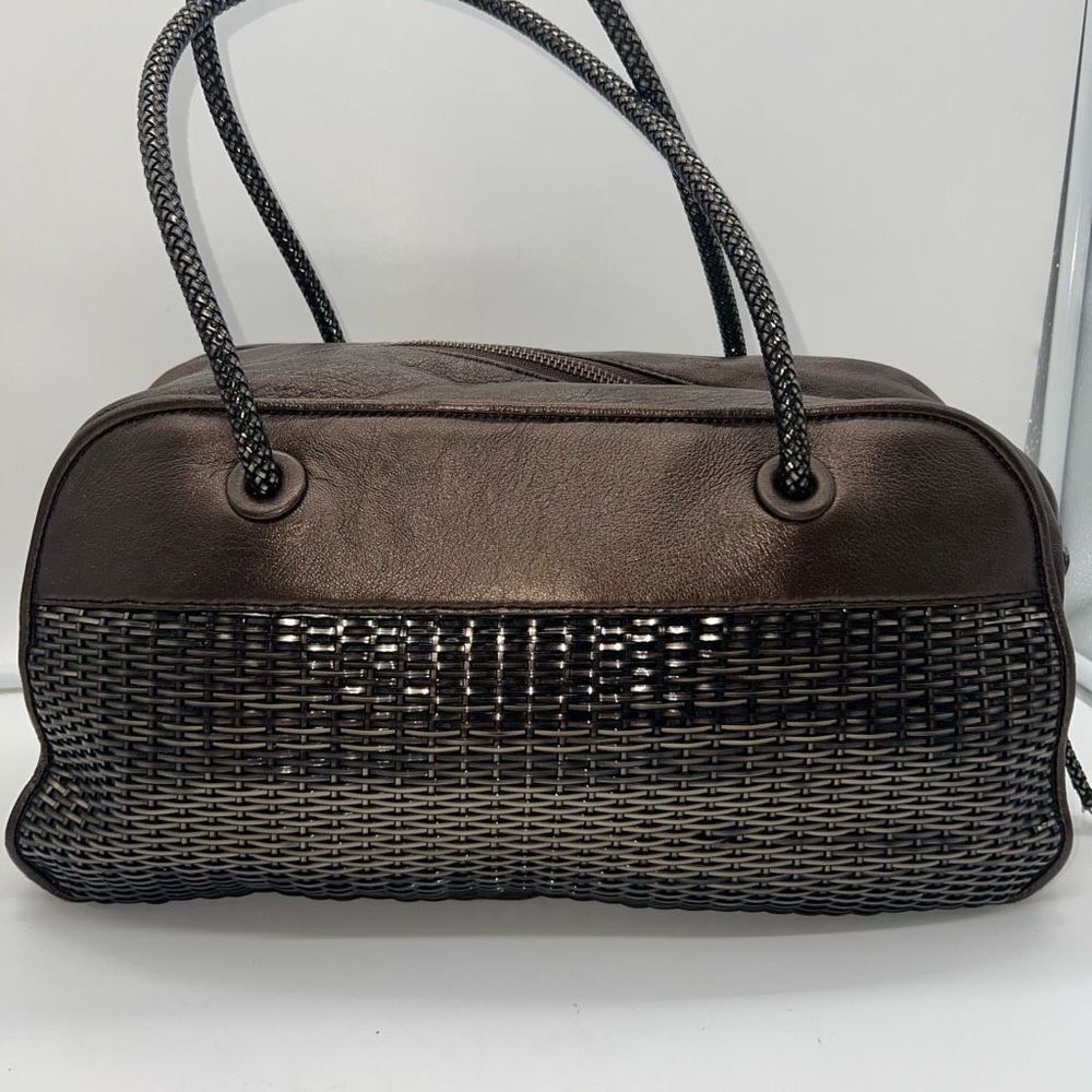 Anteprima Gorgeous Metallic Woven Leather Tote Bag with Braided handle